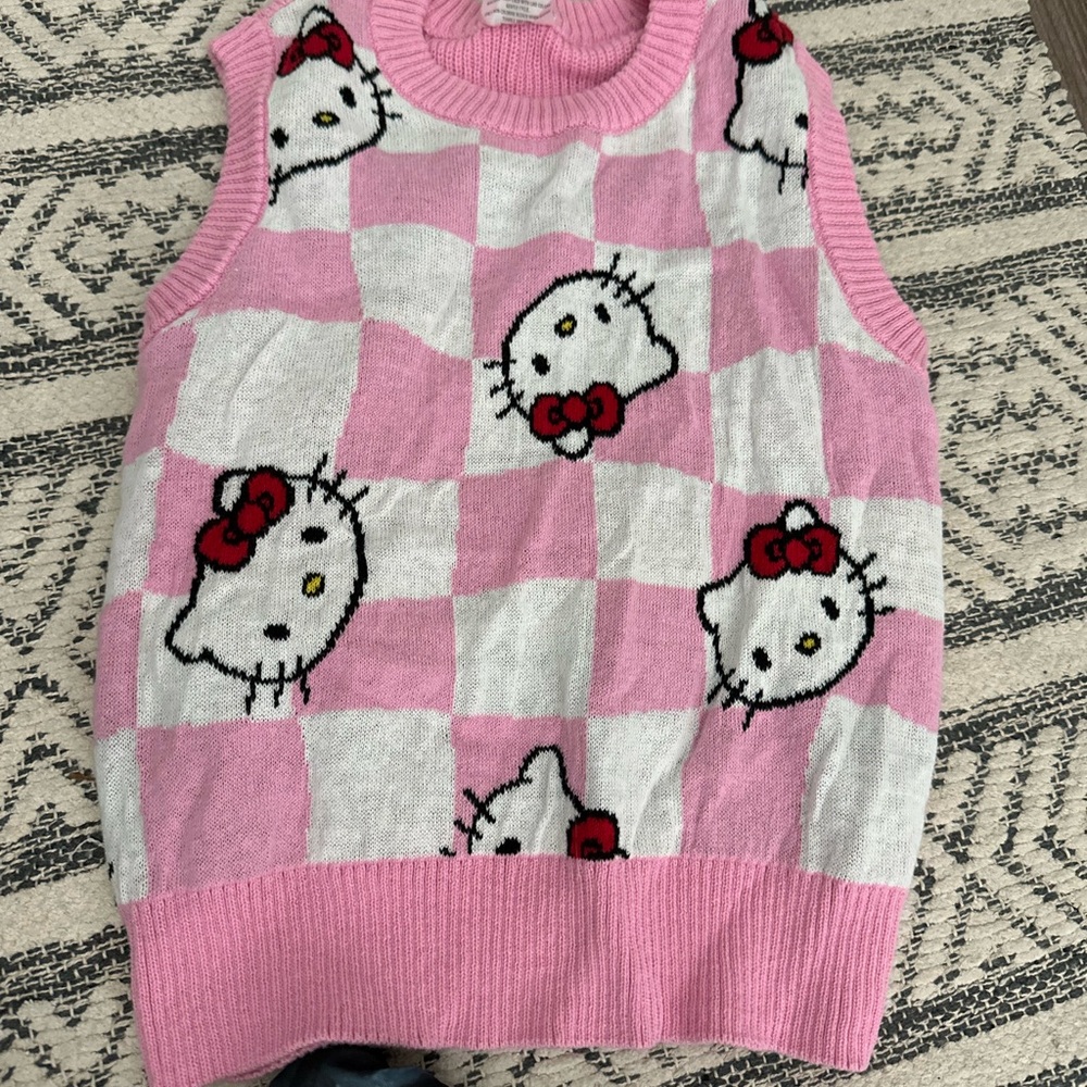 Hello Kitty Pink and White Sweater Vest💕
